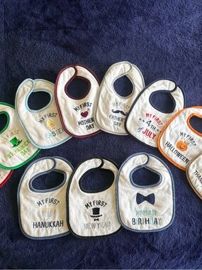 My First Holiday Bib Set - Multicolor
